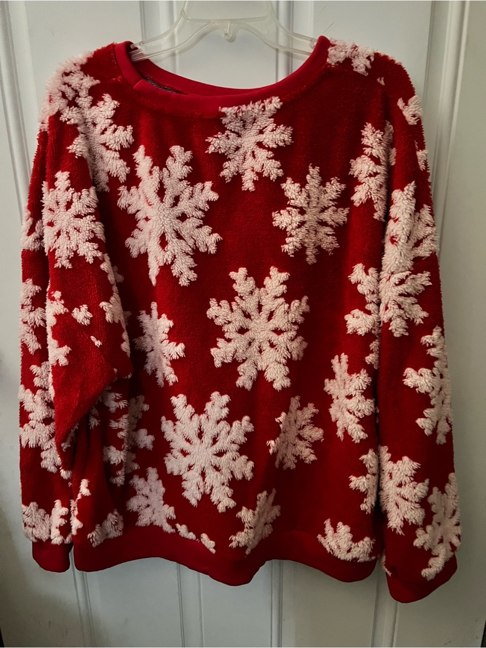 Women’s Red Snowflake Crewneck Sweater